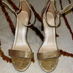 EUC size 10 and size 9 Glitter Gold shoes